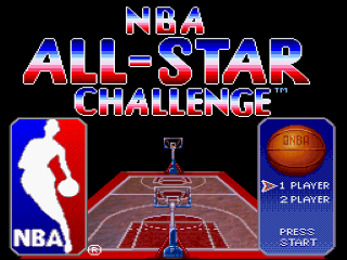 NBA All-Star Challenge title screen for Super Nintendo